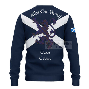 Elliot Tartan Lion Rampant Ugly Sweater Proudly Display Your Heritage with Alba Gu Brath and Clan Name