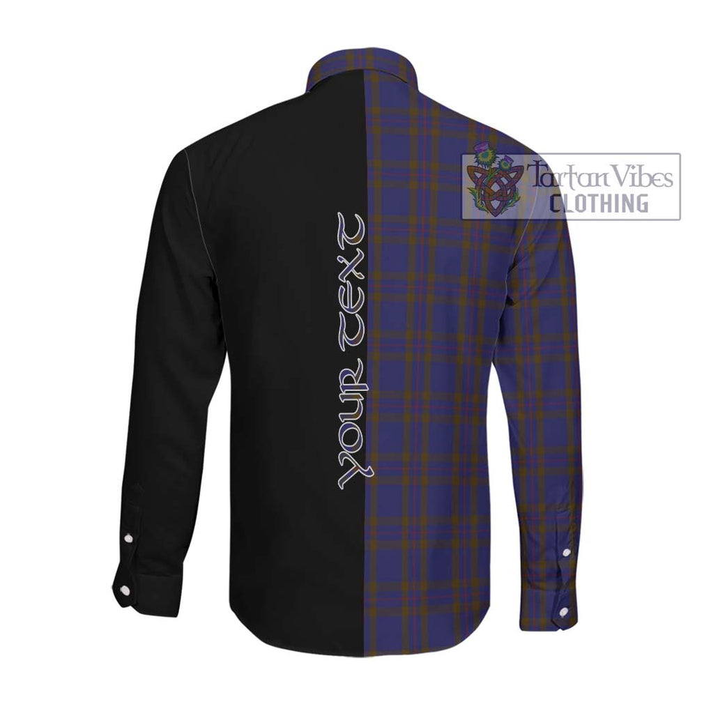 Elliot Tartan Long Sleeve Button Shirt with Family Crest and Half Of Me Style Men's Shirt - Tartanvibesclothing Shop