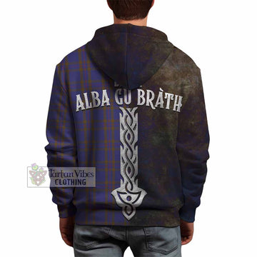Elliot Tartan Family Crest Hoodie Alba Gu Brath Be Brave Lion Ancient Style - Tartan Vibes Clothing