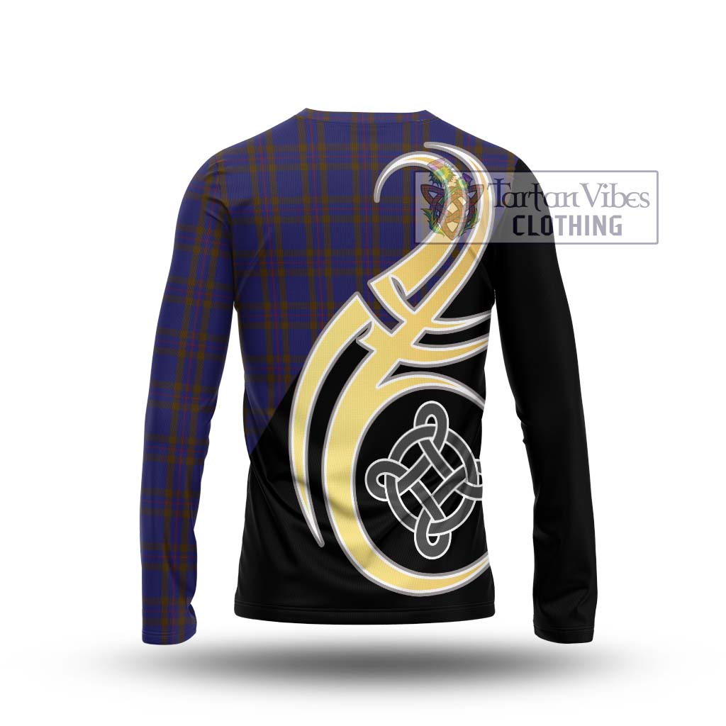 Elliot Tartan Long Sleeve T-Shirt with Family Crest and Celtic Symbol Style - Tartan Vibes Clothing