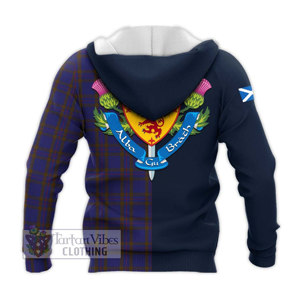 Tartan Vibes Clothing Elliot Tartan Knitted Hoodie with Scottish Lion Royal Arm Half Style