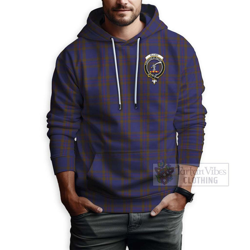 Tartan Vibes Clothing Elliot Tartan Hoodie with Family Crest and Bearded Skull Holding Bottles of Whiskey