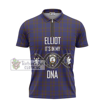 Elliot Tartan Zipper Polo Shirt with Family Crest DNA In Me Style