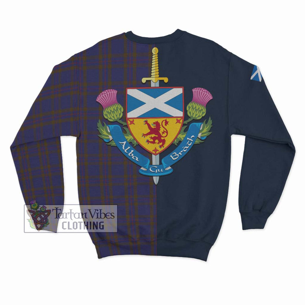 Elliot Tartan Sweatshirt Alba with Scottish Lion Royal Arm Half Style - Tartan Vibes Clothing