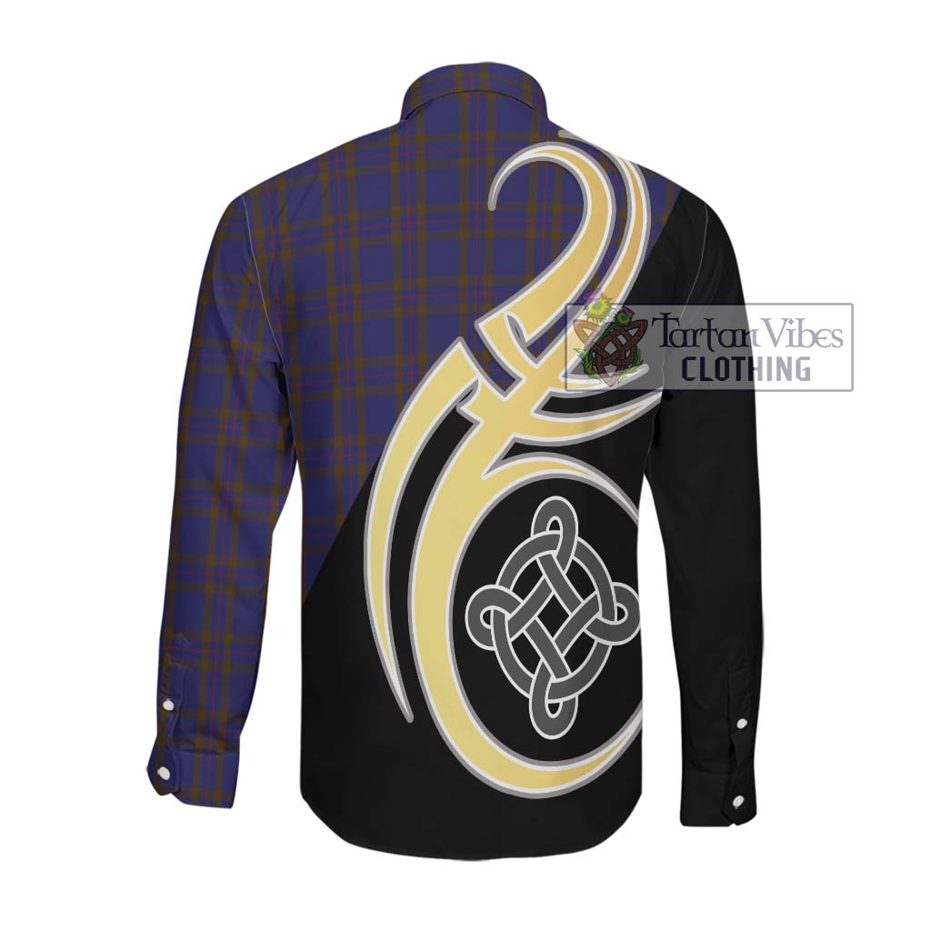 Elliot Tartan Long Sleeve Button Shirt with Family Crest and Celtic Symbol Style Men's Shirt - Tartan Vibes Clothing