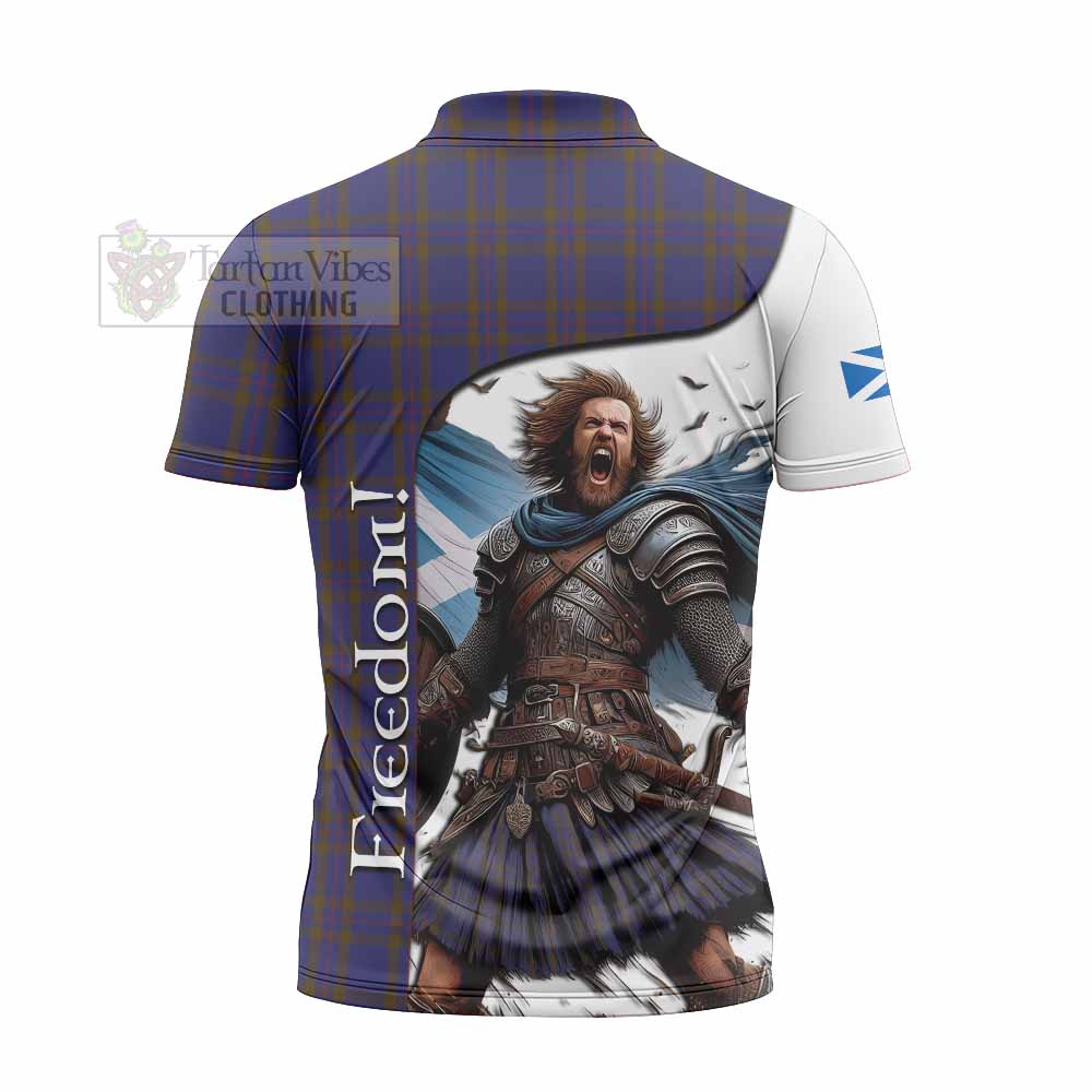 Tartan Vibes Clothing Elliot Crest Tartan Zipper Polo Shirt Inspired by the Freedom of Scottish Warrior