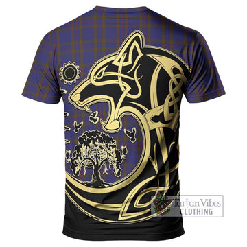 Elliot Tartan T-Shirt with Family Crest Celtic Wolf Style