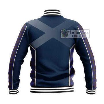 Elliot Tartan Baseball Jacket with Family Crest and Lion Rampant Vibes Sport Style