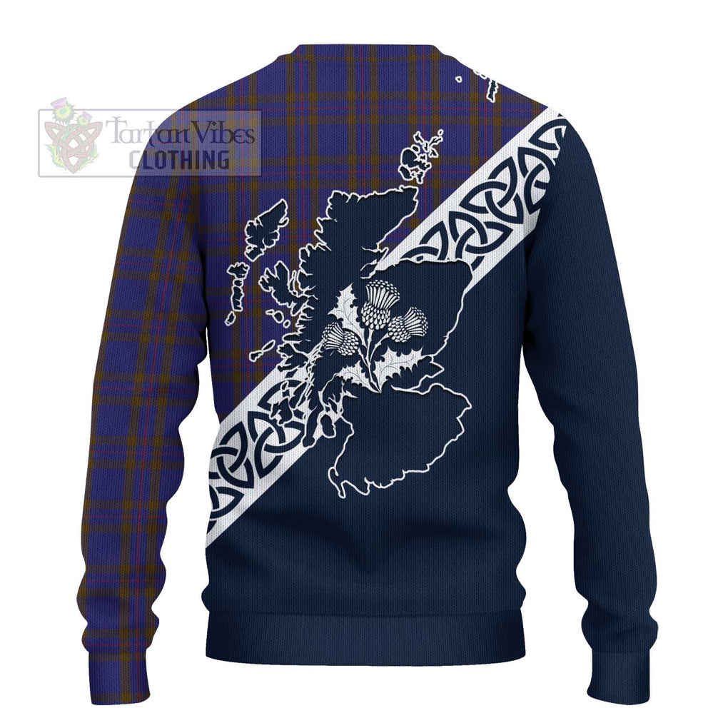 Tartan Vibes Clothing Elliot Tartan Knitted Sweater Featuring Thistle and Scotland Map