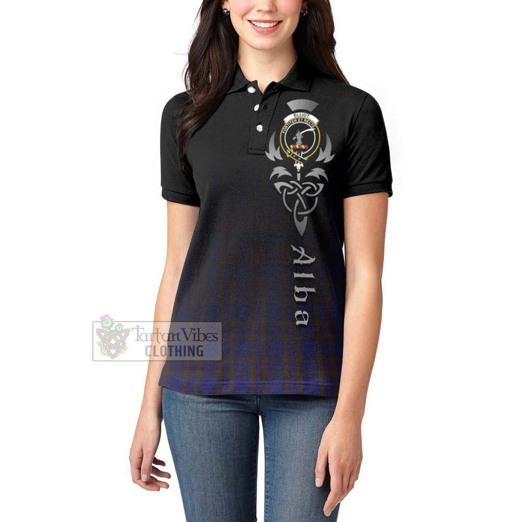 Tartan Vibes Clothing Elliot Tartan Women's Polo Shirt Featuring Alba Gu Brath Family Crest Celtic Inspired