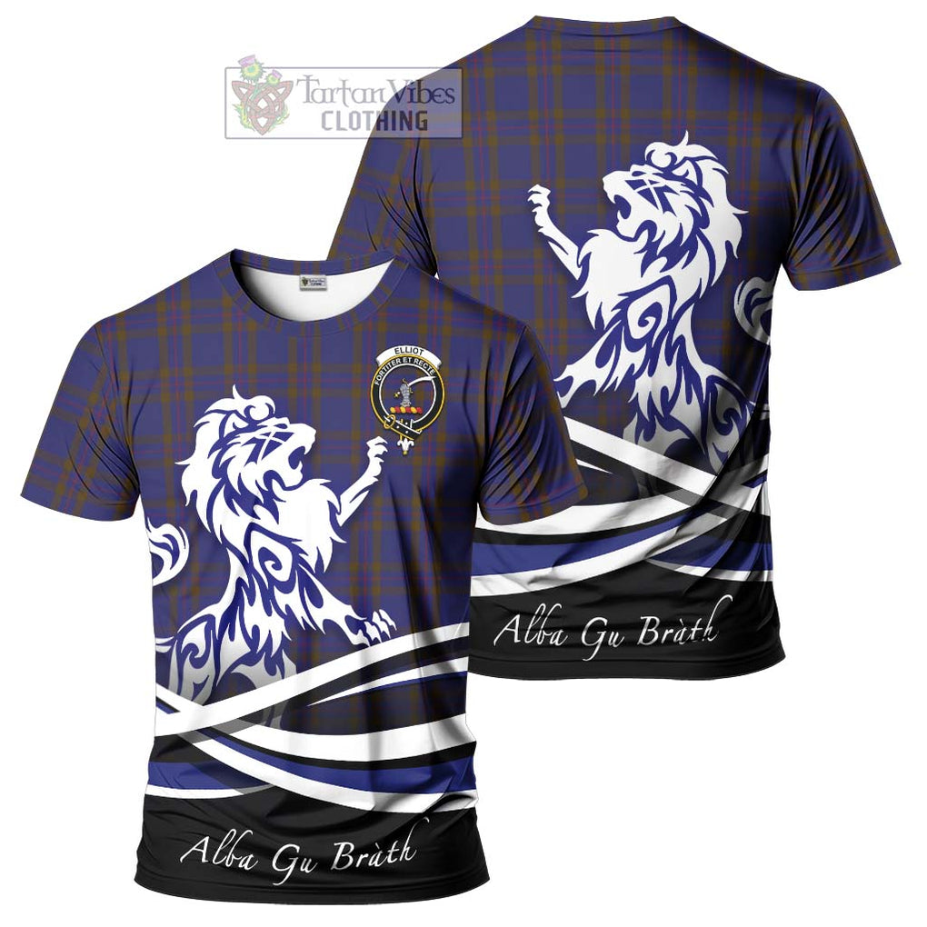 Tartan Vibes Clothing Elliot Tartan Cotton T-shirt with Alba Gu Brath Regal Lion Emblem