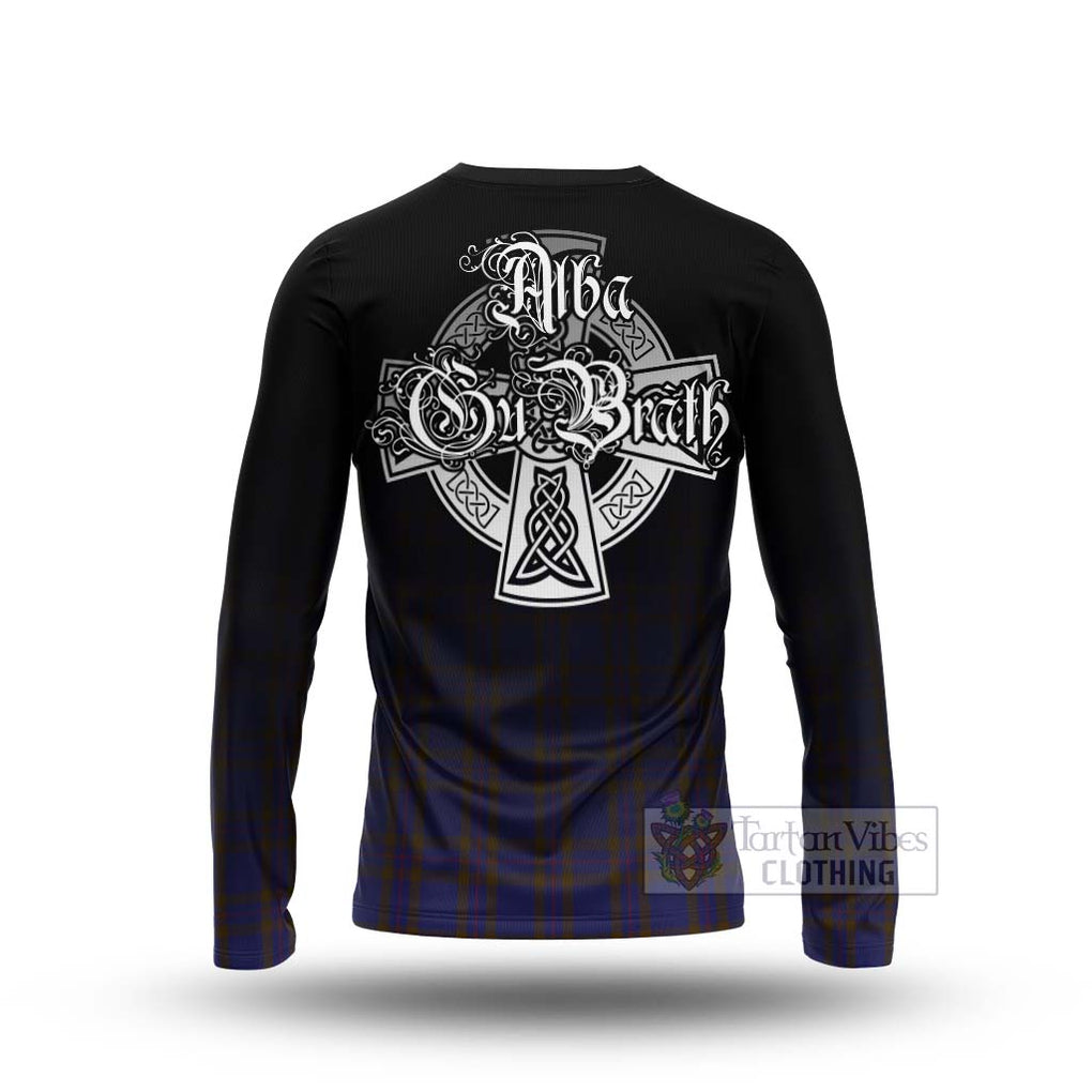 Tartan Vibes Clothing Elliot Tartan Long Sleeve T-Shirt Featuring Alba Gu Brath Family Crest Celtic Inspired