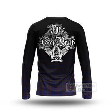 Elliot Tartan Long Sleeve T-Shirt Featuring Alba Gu Brath Family Crest Celtic Inspired