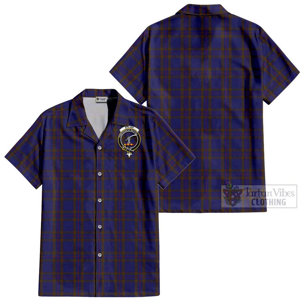 Elliot Tartan Cotton Hawaiian Shirt with Family Crest Kid - Tartan Vibes Clothing