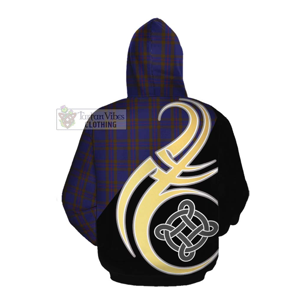 Tartan Vibes Clothing Elliot Tartan Cotton Hoodie with Family Crest and Celtic Symbol Style