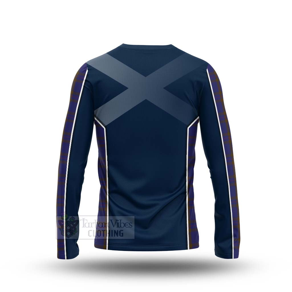 Tartan Vibes Clothing Elliot Tartan Long Sleeve T-Shirt with Family Crest and Scottish Thistle Vibes Sport Style