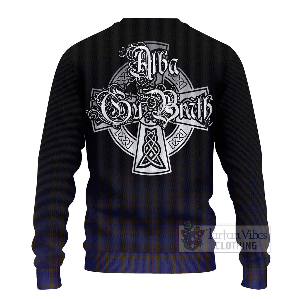 Tartan Vibes Clothing Elliot Tartan Knitted Sweater Featuring Alba Gu Brath Family Crest Celtic Inspired