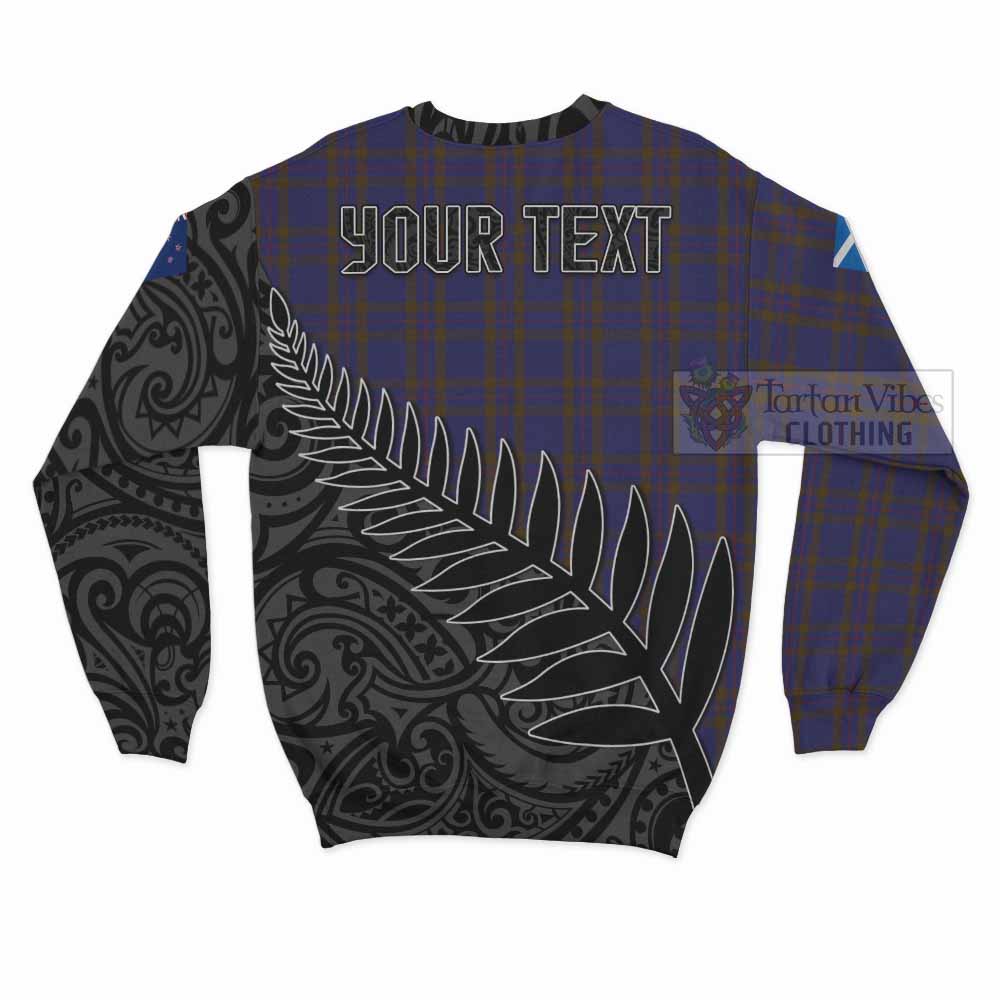 Tartan Vibes Clothing Elliot Crest Tartan Sweatshirt with New Zealand Silver Fern Half Style