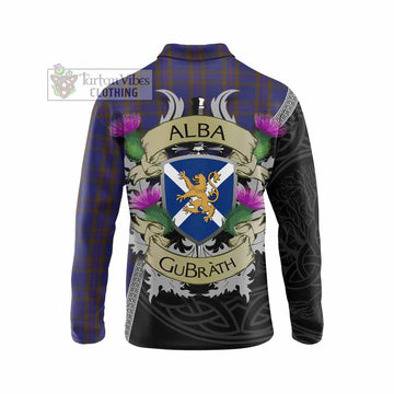 Elliot Tartan Family Crest Long Sleeve Polo Shirt Lion Rampant Royal Thistle Shield Celtic Inspired - Tartan Vibes Clothing