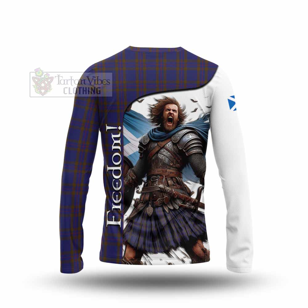 Tartan Vibes Clothing Elliot Crest Tartan Long Sleeve T-Shirt Inspired by the Freedom of Scottish Warrior