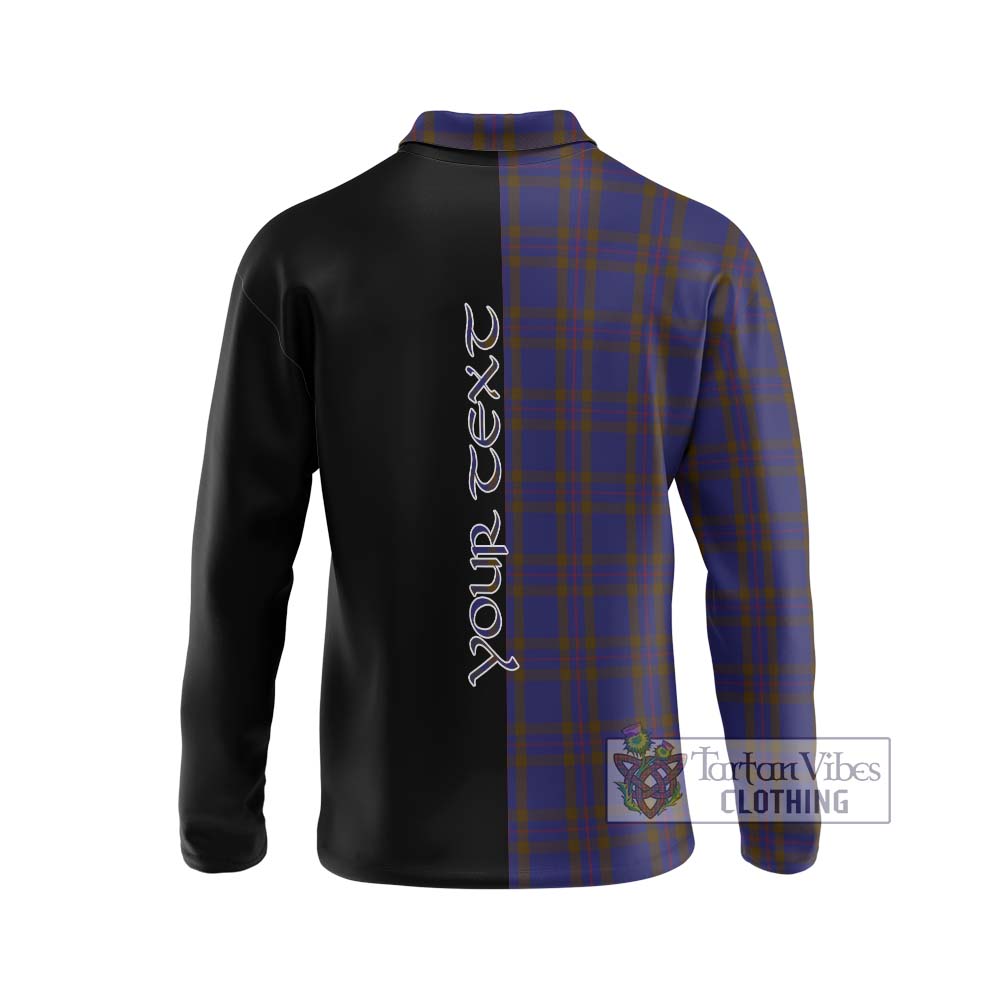 Elliot Tartan Long Sleeve Polo Shirt with Family Crest and Half Of Me Style - Tartanvibesclothing Shop