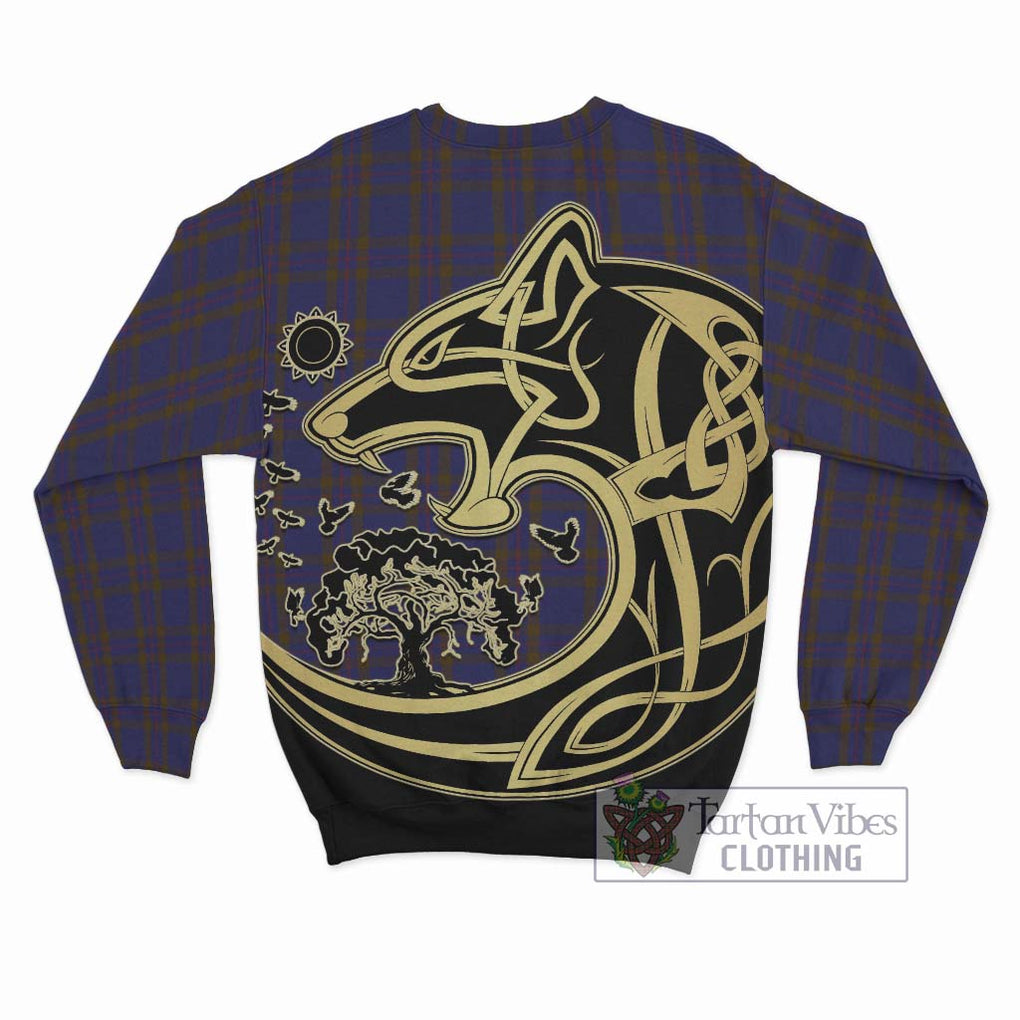 Elliot Tartan Sweatshirt with Family Crest Celtic Wolf Style - Tartan Vibes Clothing