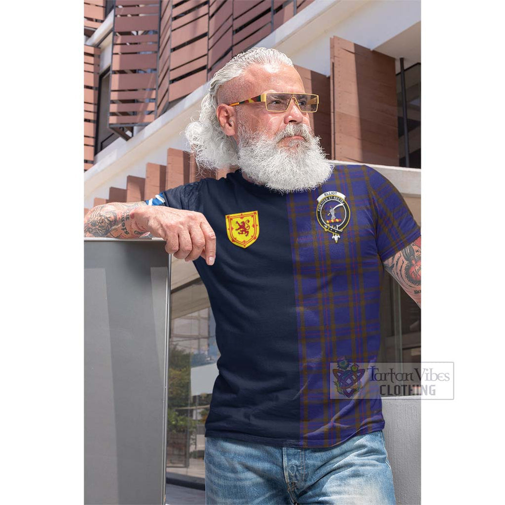 Tartan Vibes Clothing Elliot Tartan Cotton T-shirt with Scottish Lion Royal Arm Half Style