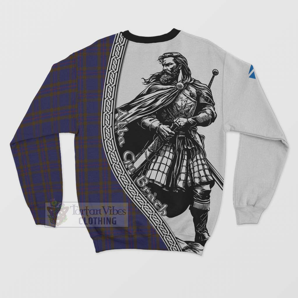 Tartan Vibes Clothing Elliot Tartan Clan Crest Sweatshirt with Highlander Warrior Celtic Style