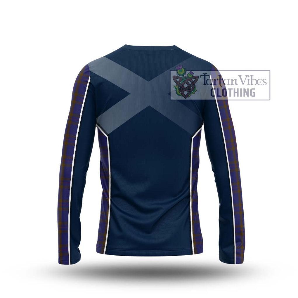 Elliot Tartan Long Sleeve T-Shirt with Family Crest and Lion Rampant Vibes Sport Style - Tartan Vibes Clothing