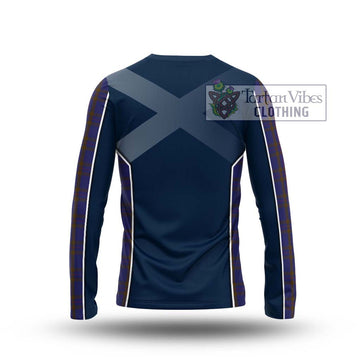 Elliot Tartan Long Sleeve T-Shirt with Family Crest and Lion Rampant Vibes Sport Style