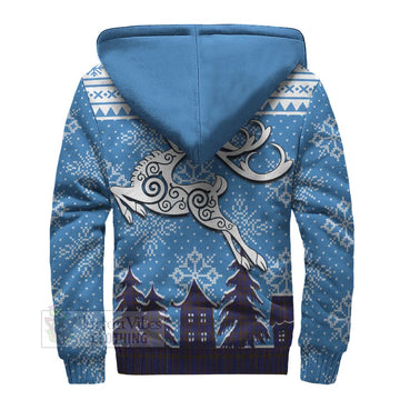 Elliot Clan Christmas Sherpa Hoodie Celtic Reindeer Style