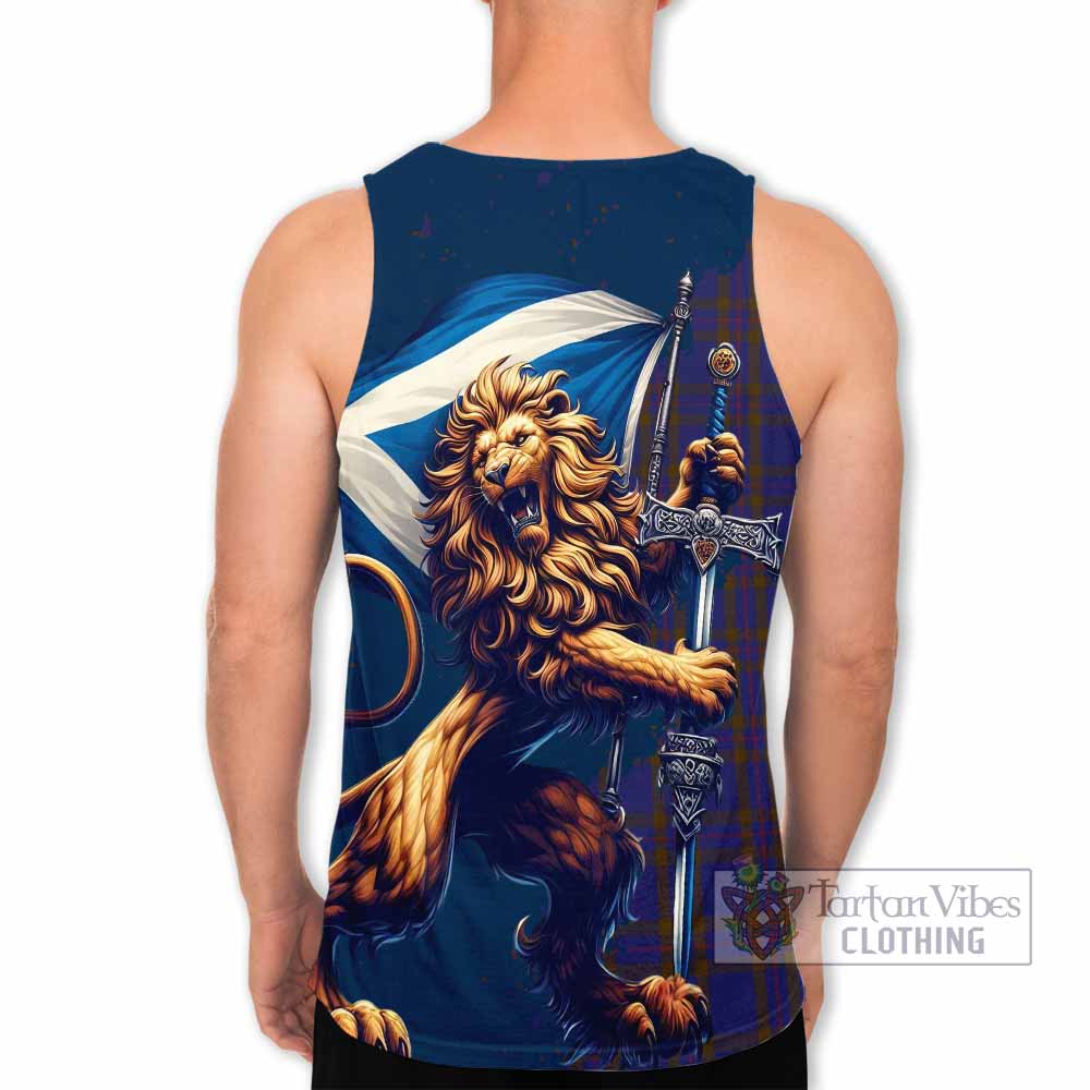 Tartan Vibes Clothing Elliot Tartan Family Crest Men's Tank Top with Scottish Majestic Lion