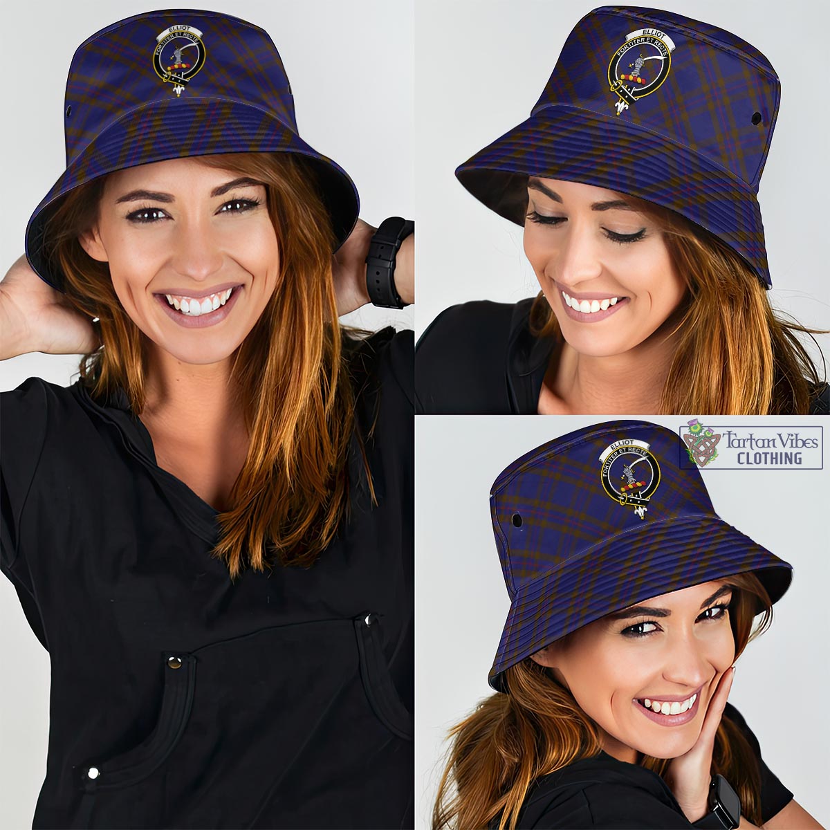 Tartan Vibes Clothing Elliot Tartan Bucket Hat with Family Crest