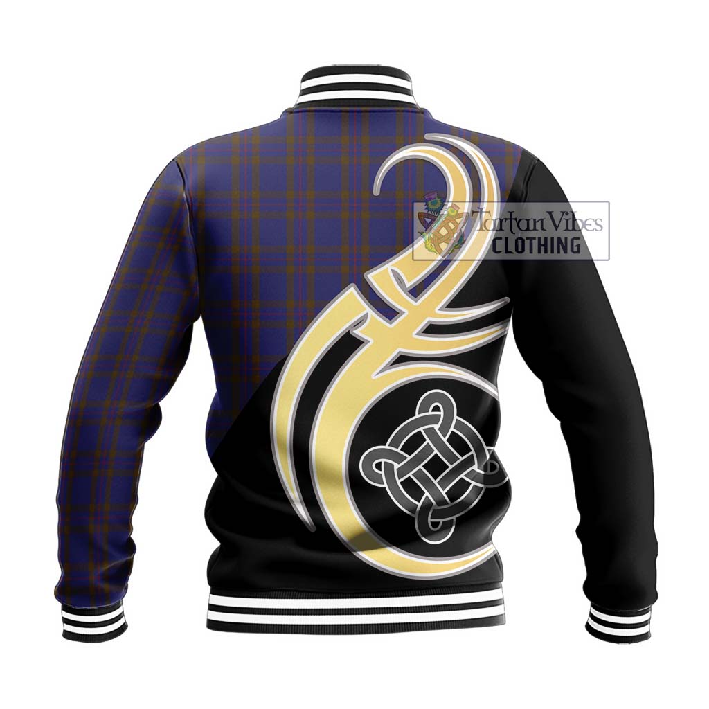 Elliot Tartan Baseball Jacket with Family Crest and Celtic Symbol Style - Tartan Vibes Clothing