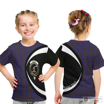 Elliot Tartan Kid T-Shirt with Family Crest Circle Style