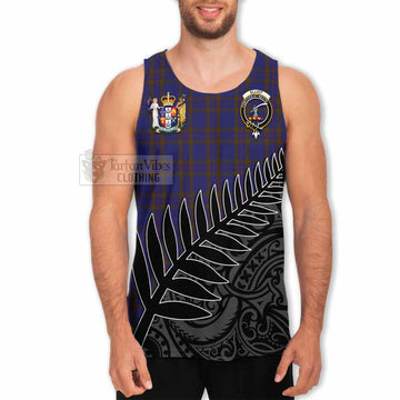 Elliot Crest Tartan Men's Tank Top with New Zealand Silver Fern Half Style