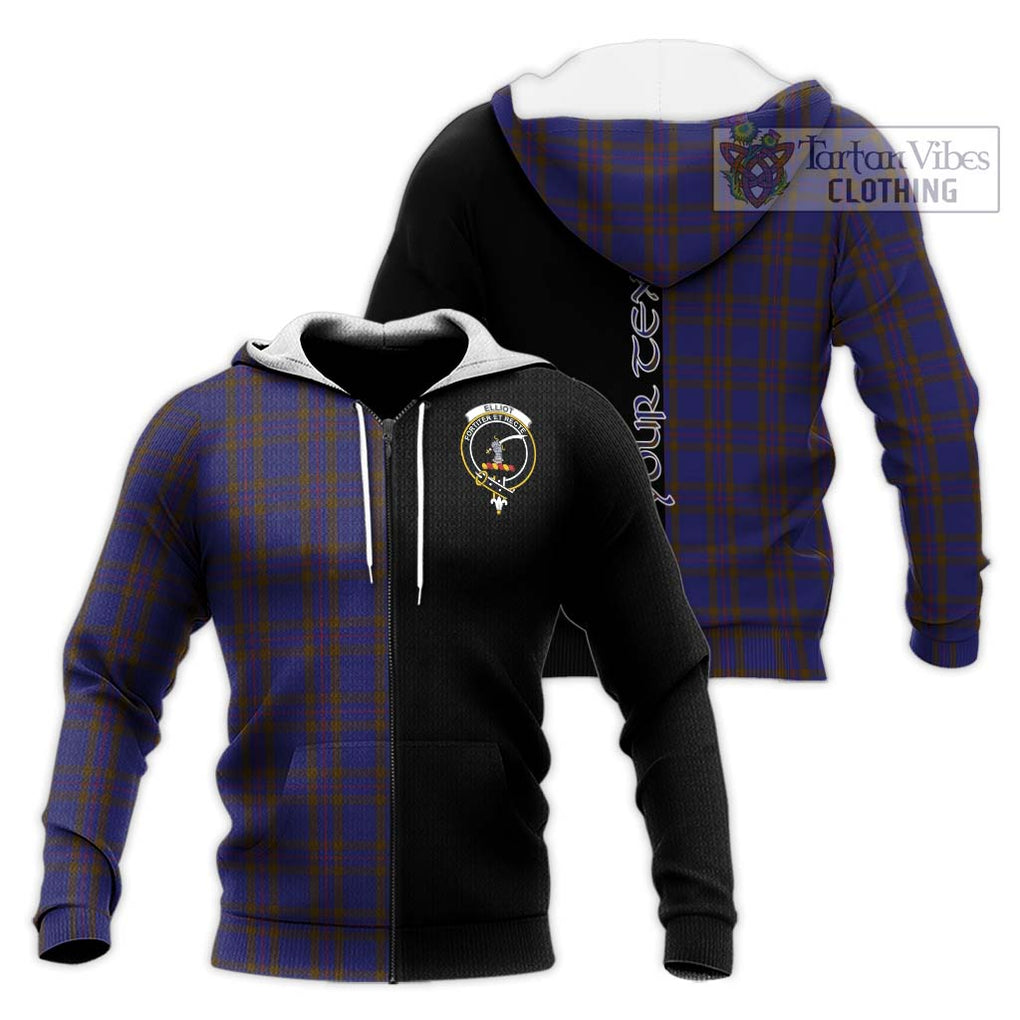 Elliot Tartan Knitted Hoodie with Family Crest and Half Of Me Style Unisex Knitted Zip Hoodie - Tartanvibesclothing Shop