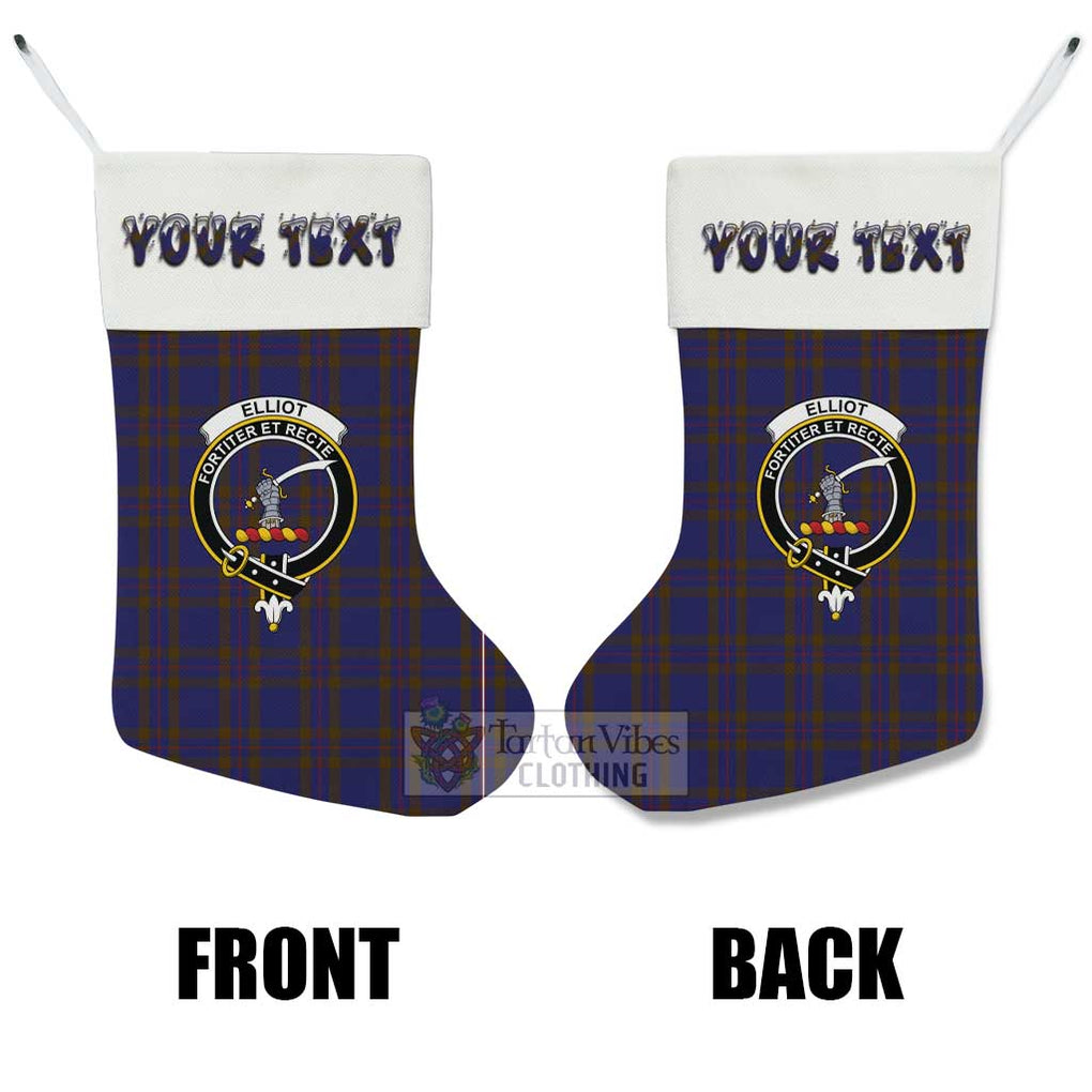 Elliot Tartan Family Crest Christmas Stocking with Personalized Text - Tartan Vibes Clothing