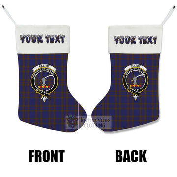 Elliot Tartan Family Crest Christmas Stocking with Personalized Text