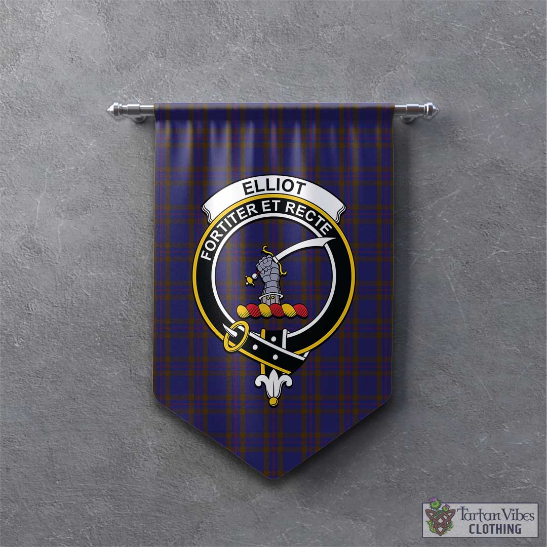 Tartan Vibes Clothing Elliot Tartan Gonfalon, Tartan Banner with Family Crest