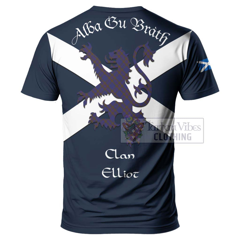 Tartan Vibes Clothing Elliot Tartan Lion Rampant T-Shirt – Proudly Display Your Heritage with Alba Gu Brath and Clan Name