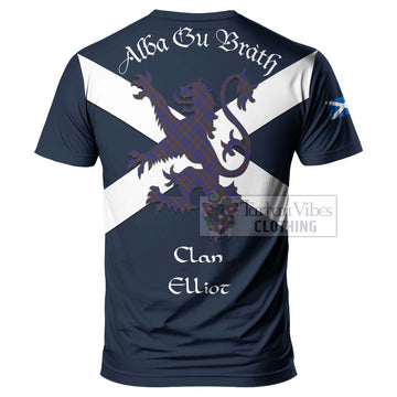 Elliot Tartan Lion Rampant T-Shirt Proudly Display Your Heritage with Alba Gu Brath and Clan Name