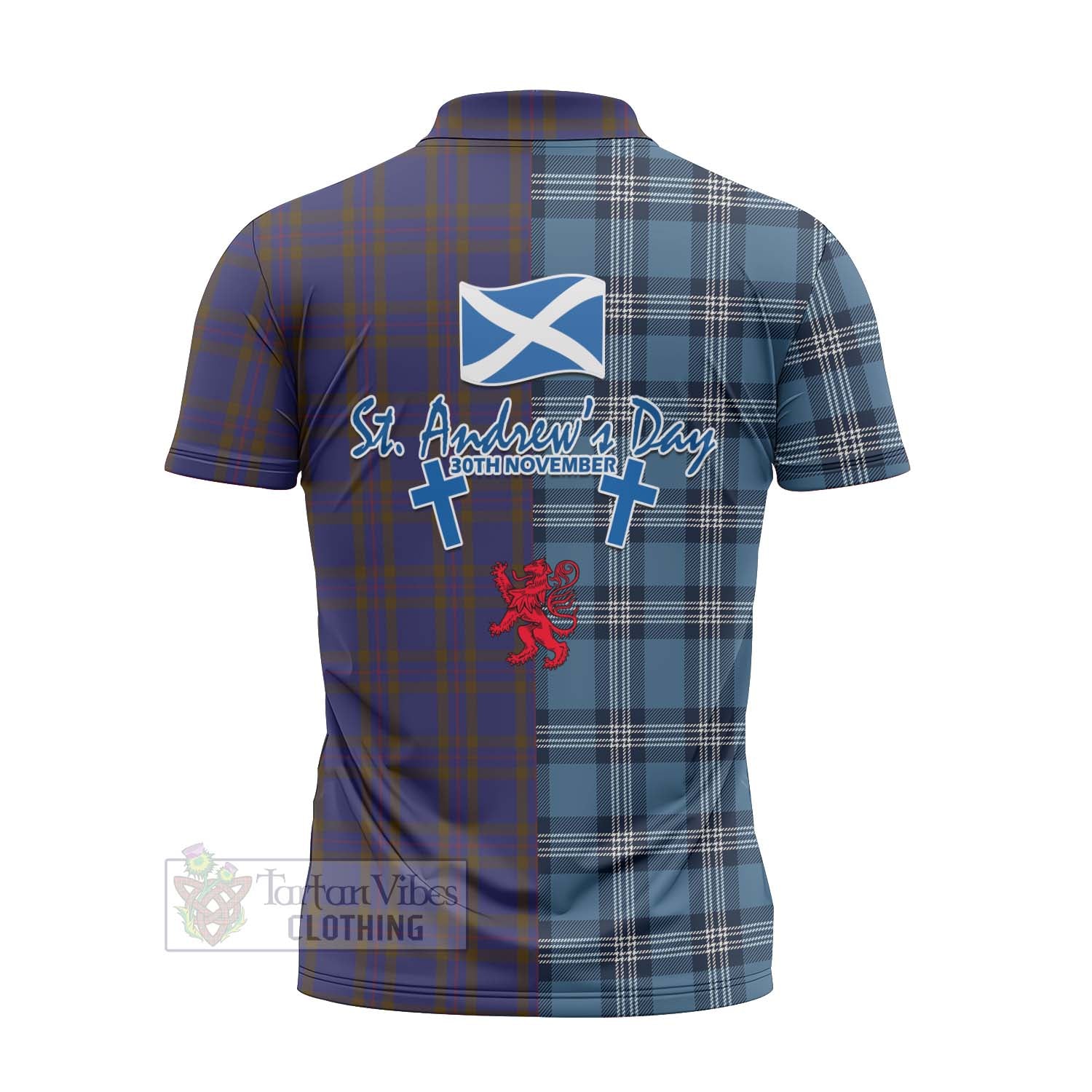 Tartan Vibes Clothing Elliot Tartan Zipper Polo Shirt Happy St. Andrew's Day Half Tartan Style