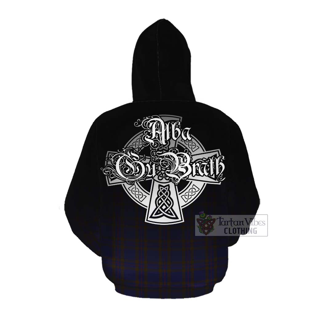 Tartan Vibes Clothing Elliot Tartan Cotton Hoodie Featuring Alba Gu Brath Family Crest Celtic Inspired