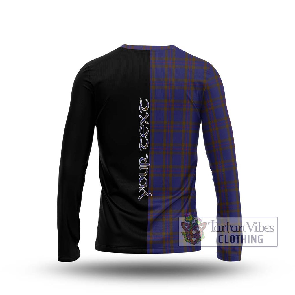 Elliot Tartan Long Sleeve T-Shirt with Family Crest and Half Of Me Style - Tartanvibesclothing Shop