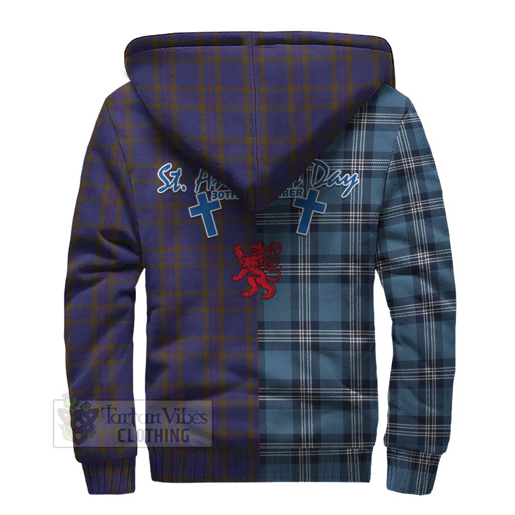 Tartan Vibes Clothing Elliot Tartan Sherpa Hoodie Happy St. Andrew's Day Half Tartan Style