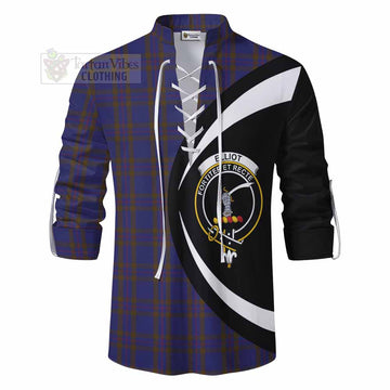 Elliot Tartan Ghillie Kilt Shirt with Family Crest Circle Style