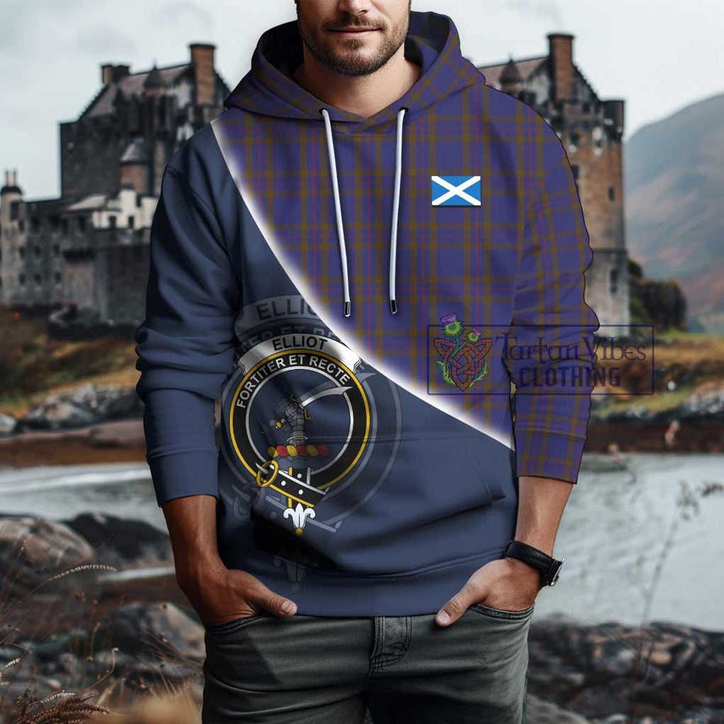 Elliot Tartan Hoodie with Personalised National Flag and Family Crest Half Style - Tartanvibesclothing Shop