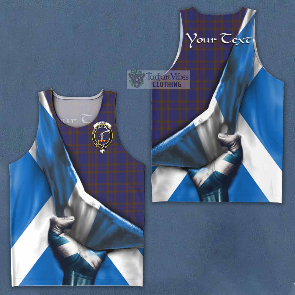 Tartan Vibes Clothing Elliot Tartan Men's Tank Top with Family Crest Scotland Patriotic Style