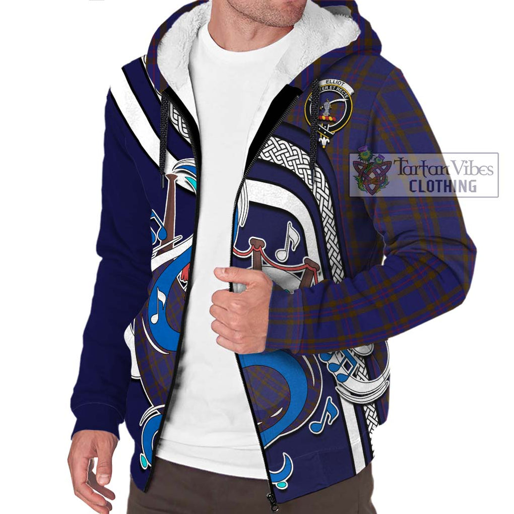 Elliot Tartan Sherpa Hoodie with Epic Bagpipe Style Unisex - Tartanvibesclothing Shop